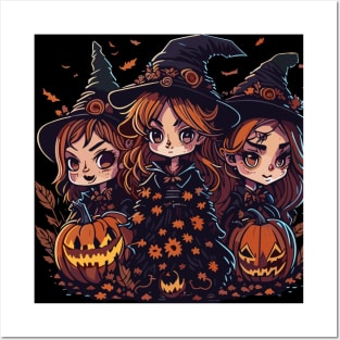 Halloween witches Posters and Art